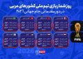 اینفوگرافیک؛روزشمار بازی تیم ملی کشورهای عربی در جام جهانی 2026