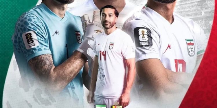 پوستر فدراسیون فوتبال ایران برای بازی مقابل بلژیک