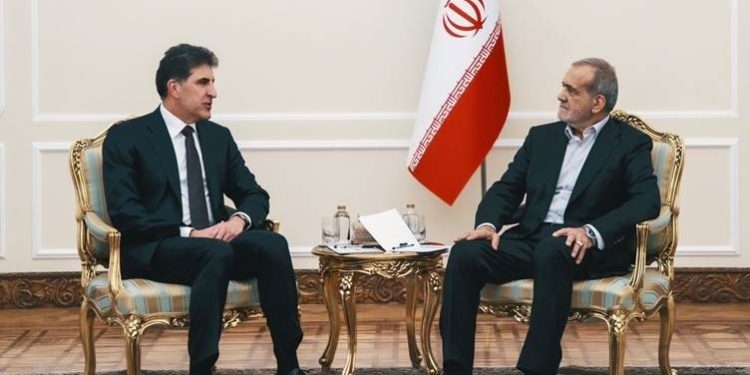 دیدار رئیس اقلیم کردستان عراق با رئیس‌جمهور ایران در تهران