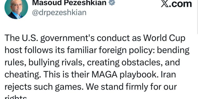 رئیس جمهور ایران از رفتار دولت امریکا انتقاد کرد