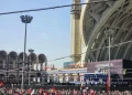 ببینید/ ویدیوی هوایی از مراسم نماز بر پیکر رهبر شهید