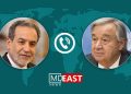 گفت‌وگو و رایزنی تلفنی دبیرکل سازمان ملل با وزیر خارجه ایران درباره تحولات منطقه