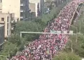 ببینید/ نمایی از جمعیت حاضر در مراسم تشییع رهبر شهید در پل کالج میدان انقلاب