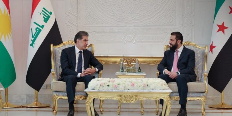 الشرع و بارزانی تحولات اوضاع منطقه را بررسی کردند