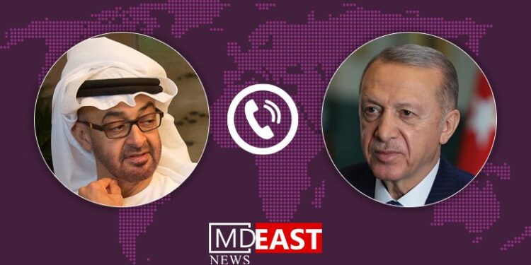 تاکید رئیس امارات و اردوغان بر ضرورت تشدید تلاش‌ها برای تحکیم ثبات در خاورمیانه